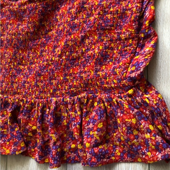 American Eagle Outfitters Smocked Floral Print Sleeveless Blouse Size S - Picture 9 of 10